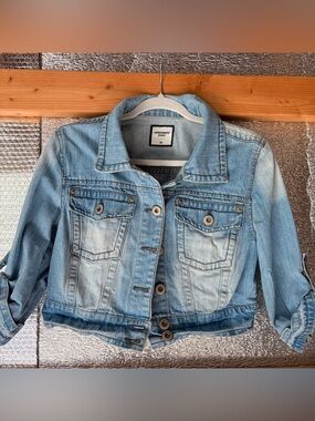 Highway Jeans Faded Light Blue Denim Cropped Jacket